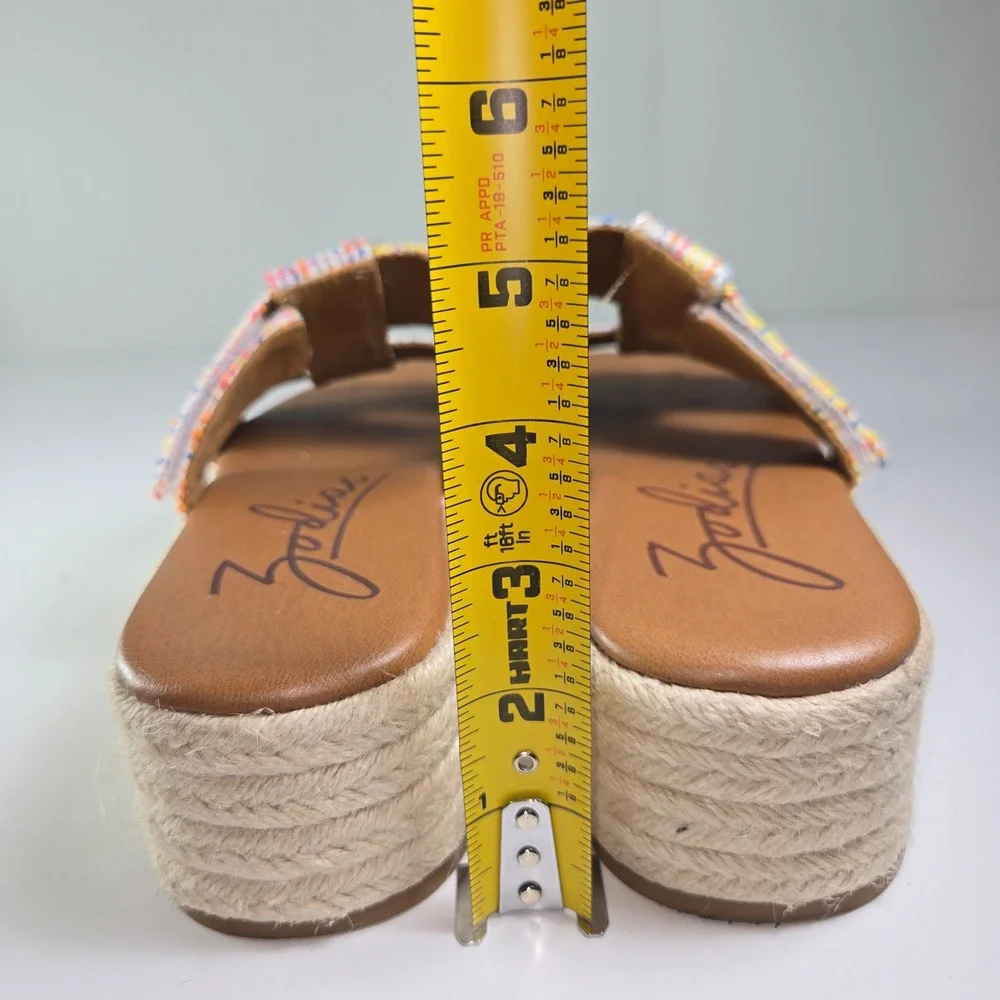 Zodiac Women's Multicolor Tweed Espadrille Platform‎ Wedge Sandals Size 9
